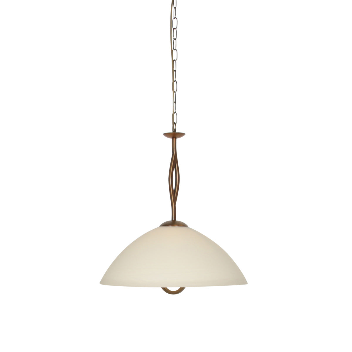 Suspension verre marbré crème Anthéa – abat-jour dôme bronze – vue 6 – Designix.fr