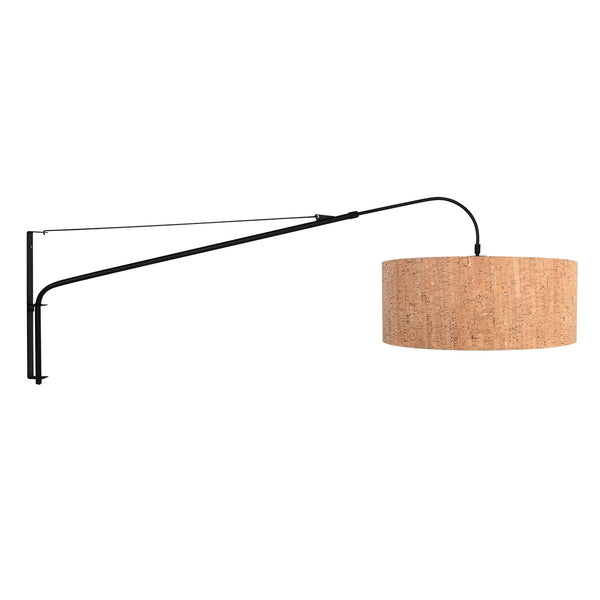 Elegant Classy 4336ZW applique murale noire avec abat-jour en liège Ø50 cm