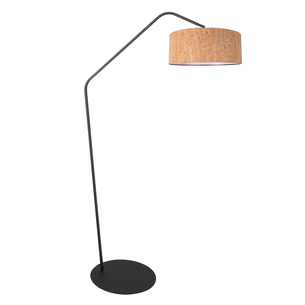 Anne-ZigZag 4339ZW lampadaire – au design noir et ludique avec abat-jour en liège