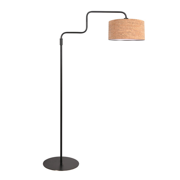 Bloeba 4347ZW lampadaire avec abat-jour en liège pour une ambiance chaleureuse