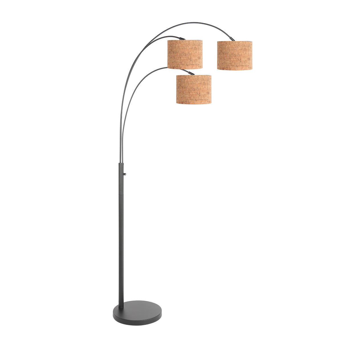 Lampadaire arc abat-jour liège Liéro – vue 2 – Designix.fr