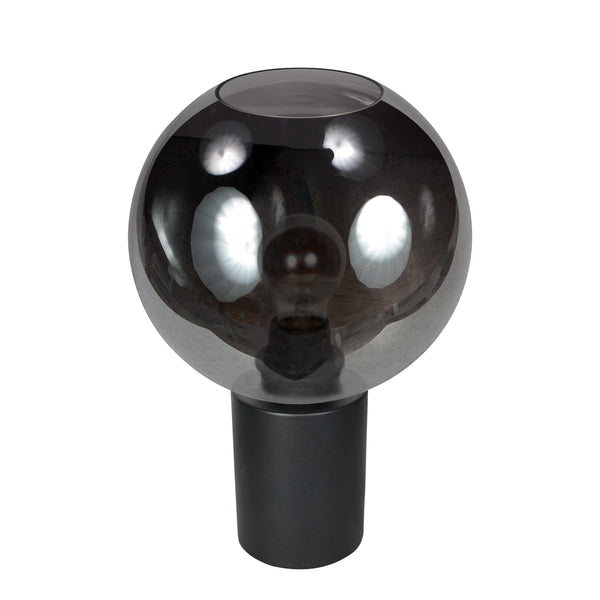 Lampe de table Bloeba 4381ZW avec abat-jour en verre fumé Ø25 cm