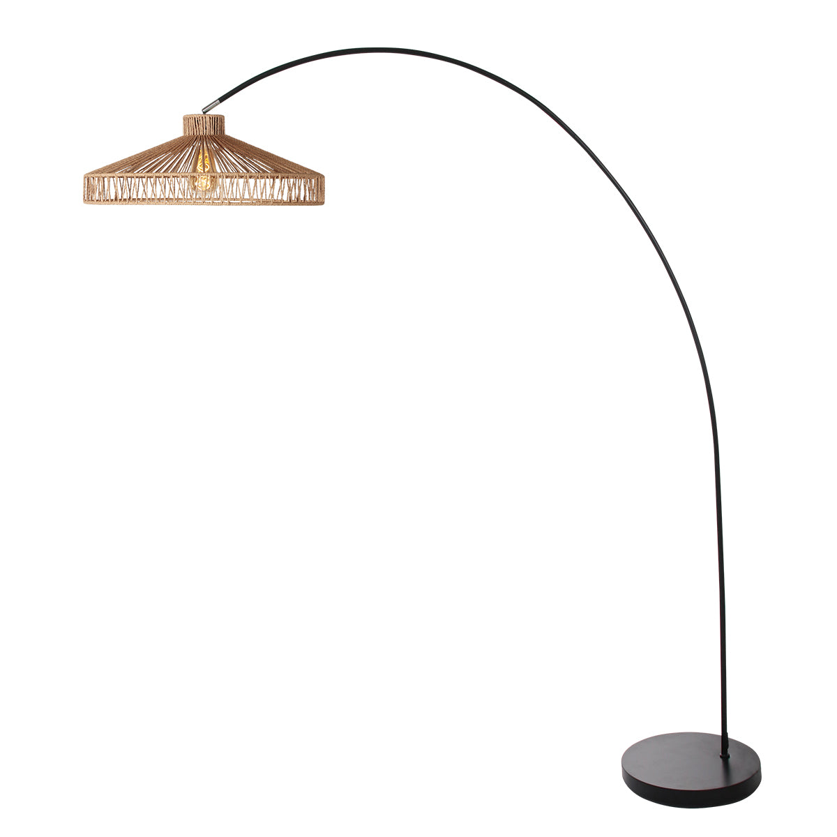 Lampadaire Solva 4469ZW avec pied noir et abat-jour Twine