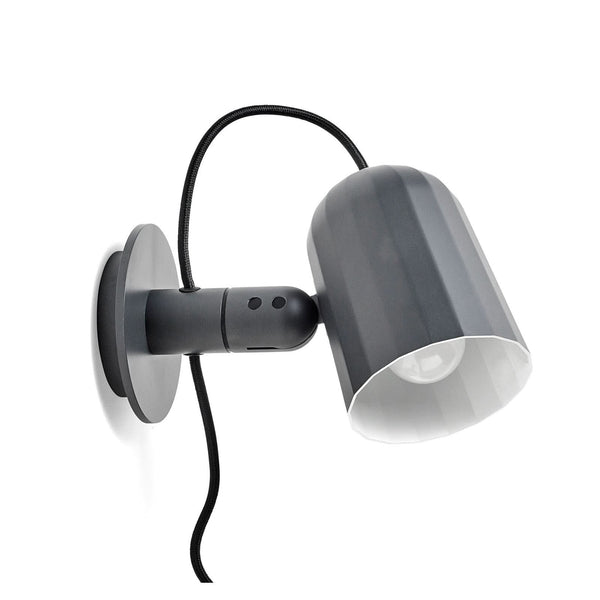 Applique murale Noc Wall en aluminium, gris foncé, hauteur 14 cm