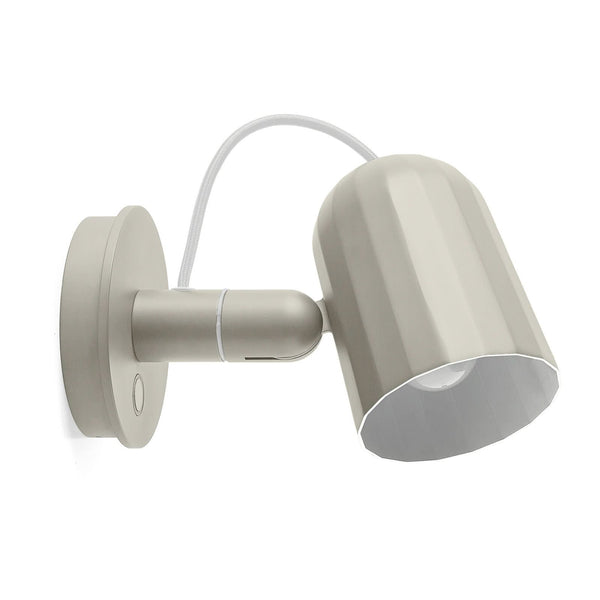 Applique murale Noc Wall Button en aluminium, blanc, hauteur 14 cm
