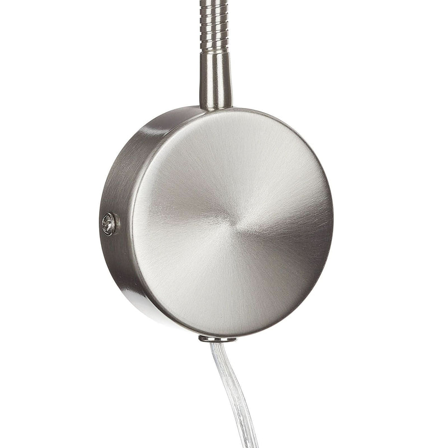 Applique murale LED Raik en métal, nickel mat et albâtre, hauteur 59 cm