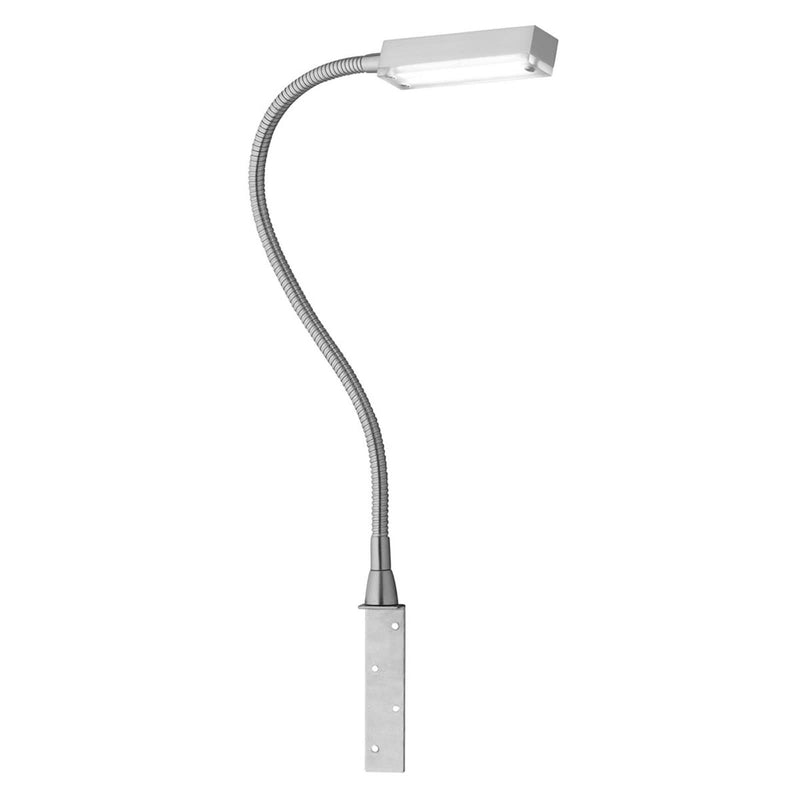 Applique murale LED Raik en métal, nickel mat et albâtre, hauteur 52 cm