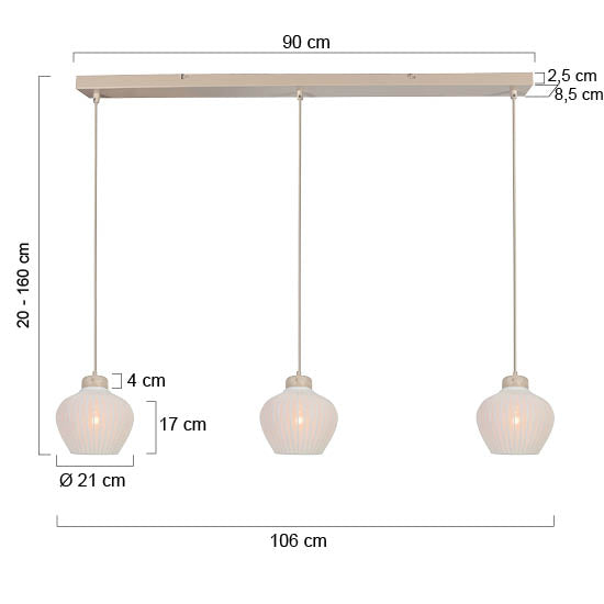 Suspension travertin et lin Travino – vue 5 – Designix.fr