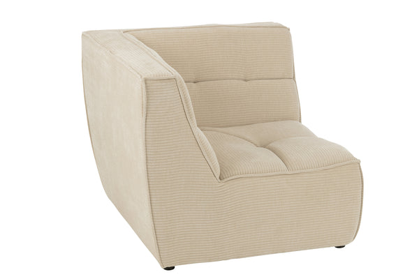 Canapé Angle Bois Peuplier Beige | Nila