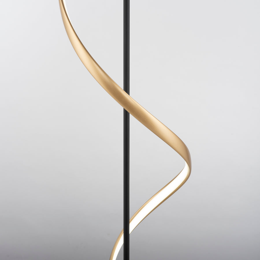 Lampadaire Q-Swing anthracite et doré