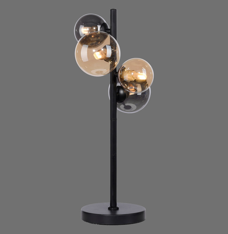 Lampe à poser Popsicle 4 lumières fumée et ambrée, verre