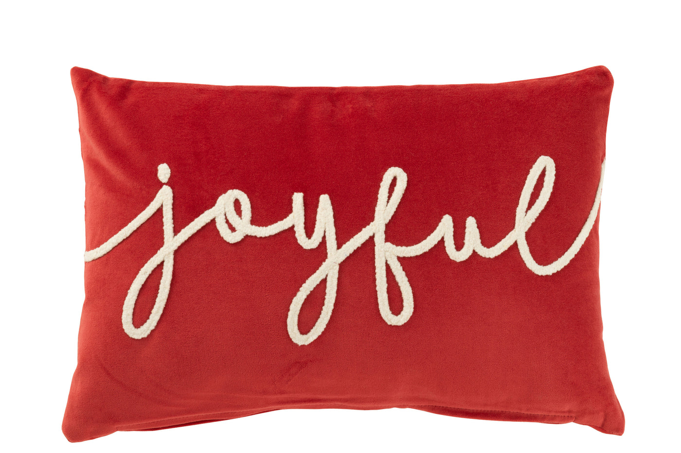 Coussin Velours Rouge Blanc Joyeux