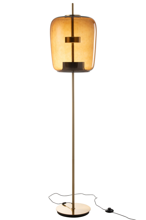 Lampe Sol LED Verre Marron