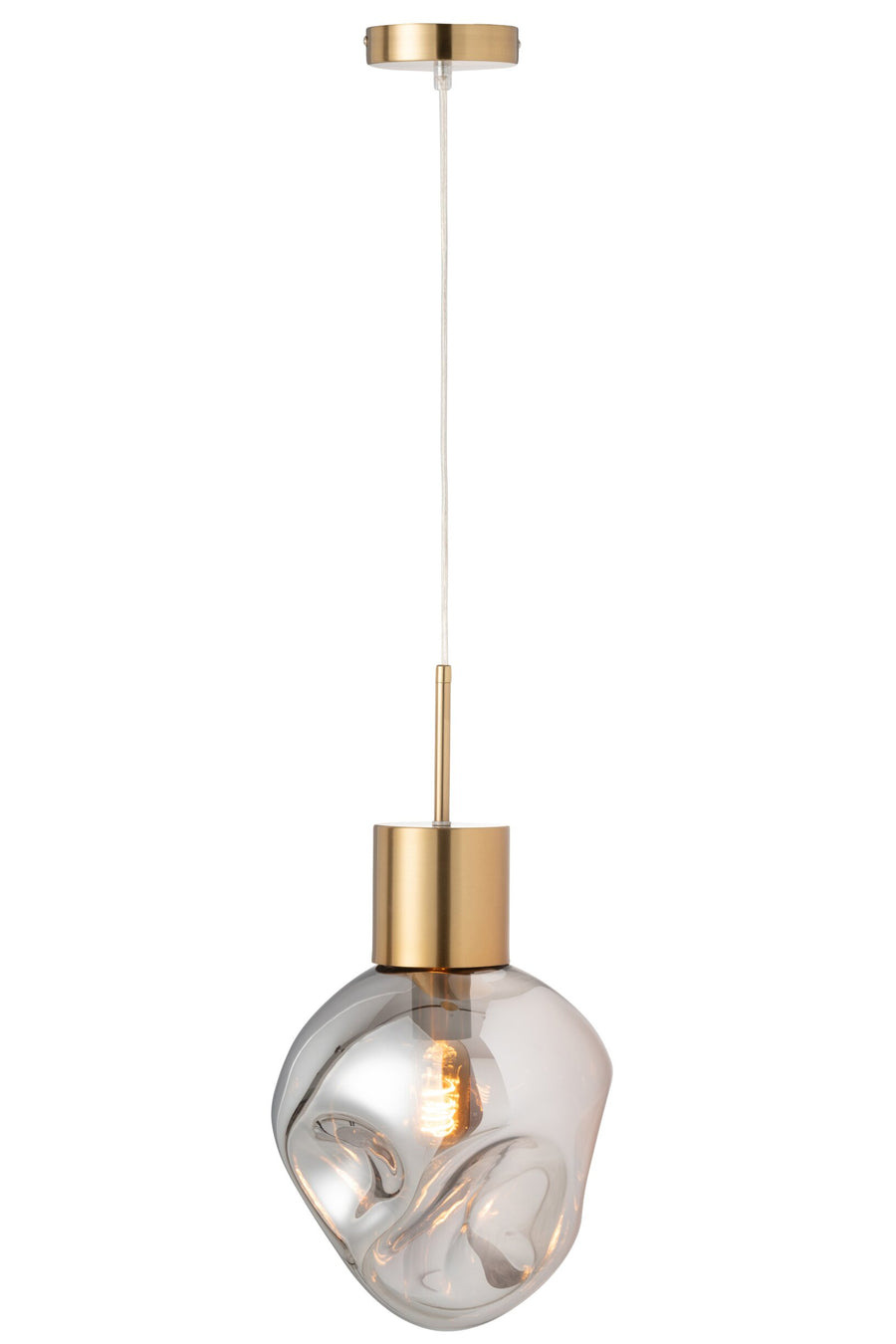 Suspension en verre et métal doré