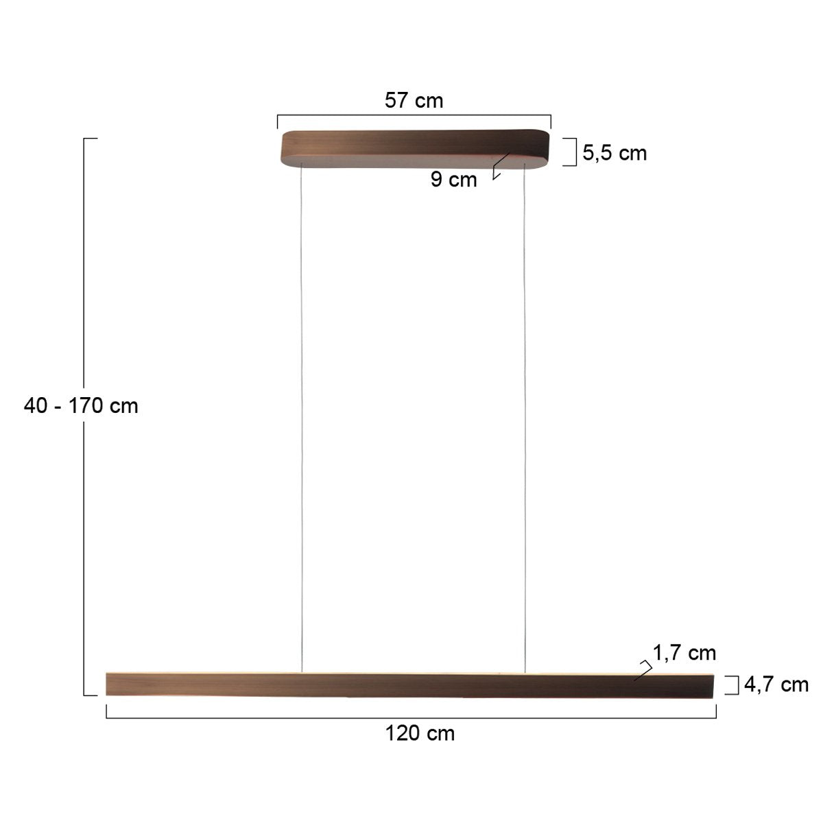Suspension luminaire Karol bronze