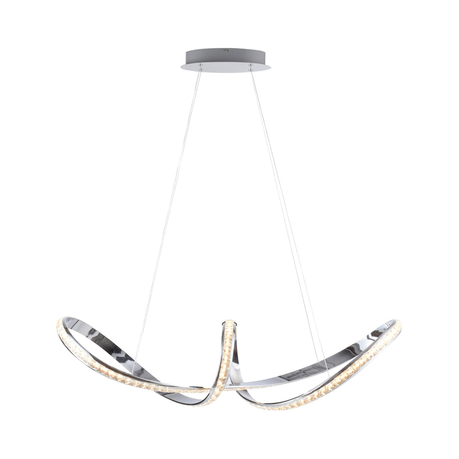 Suspension Tanja chromée, L 35 cm
