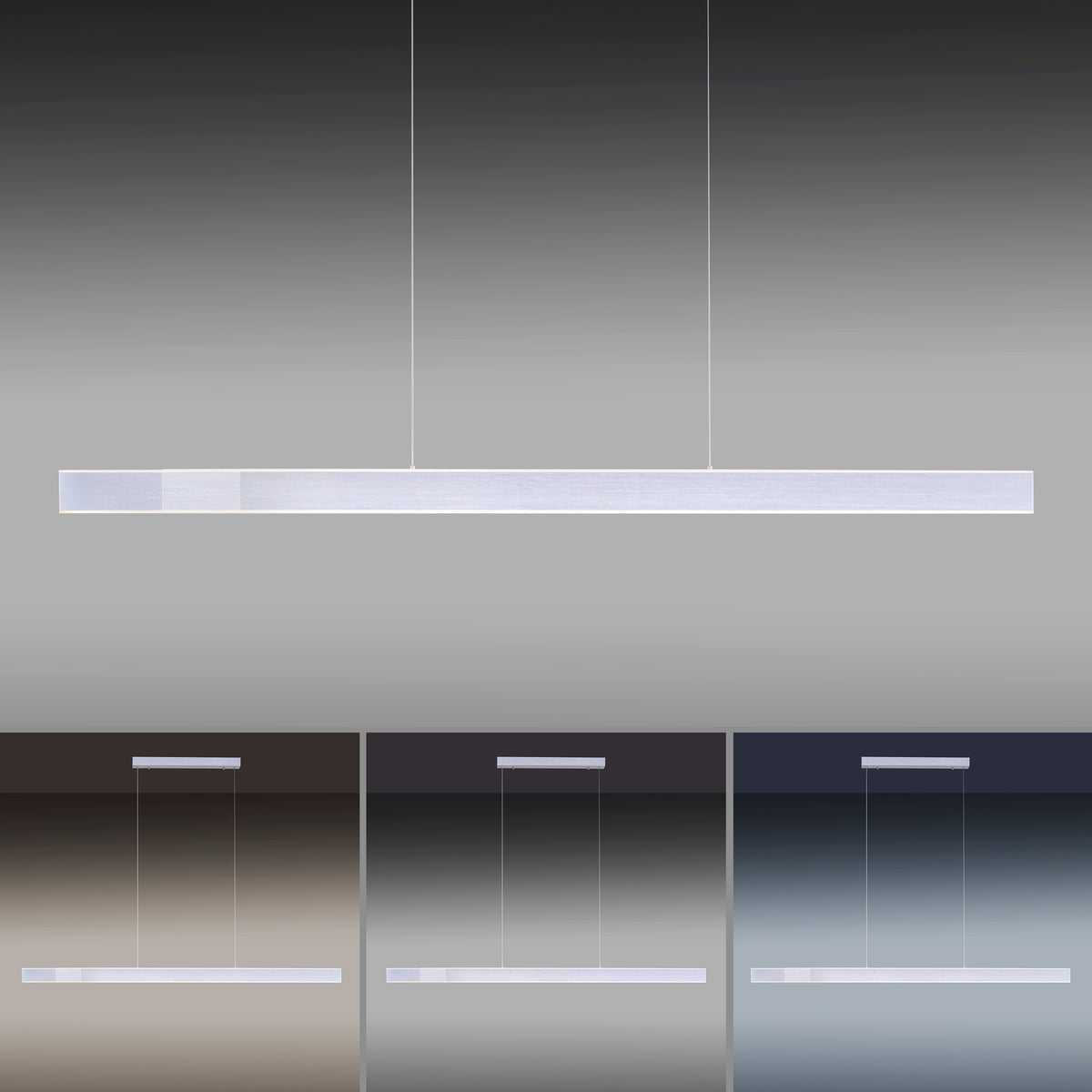 Planche comparative des températures de couleur de la suspension, du blanc chaud au blanc froid.