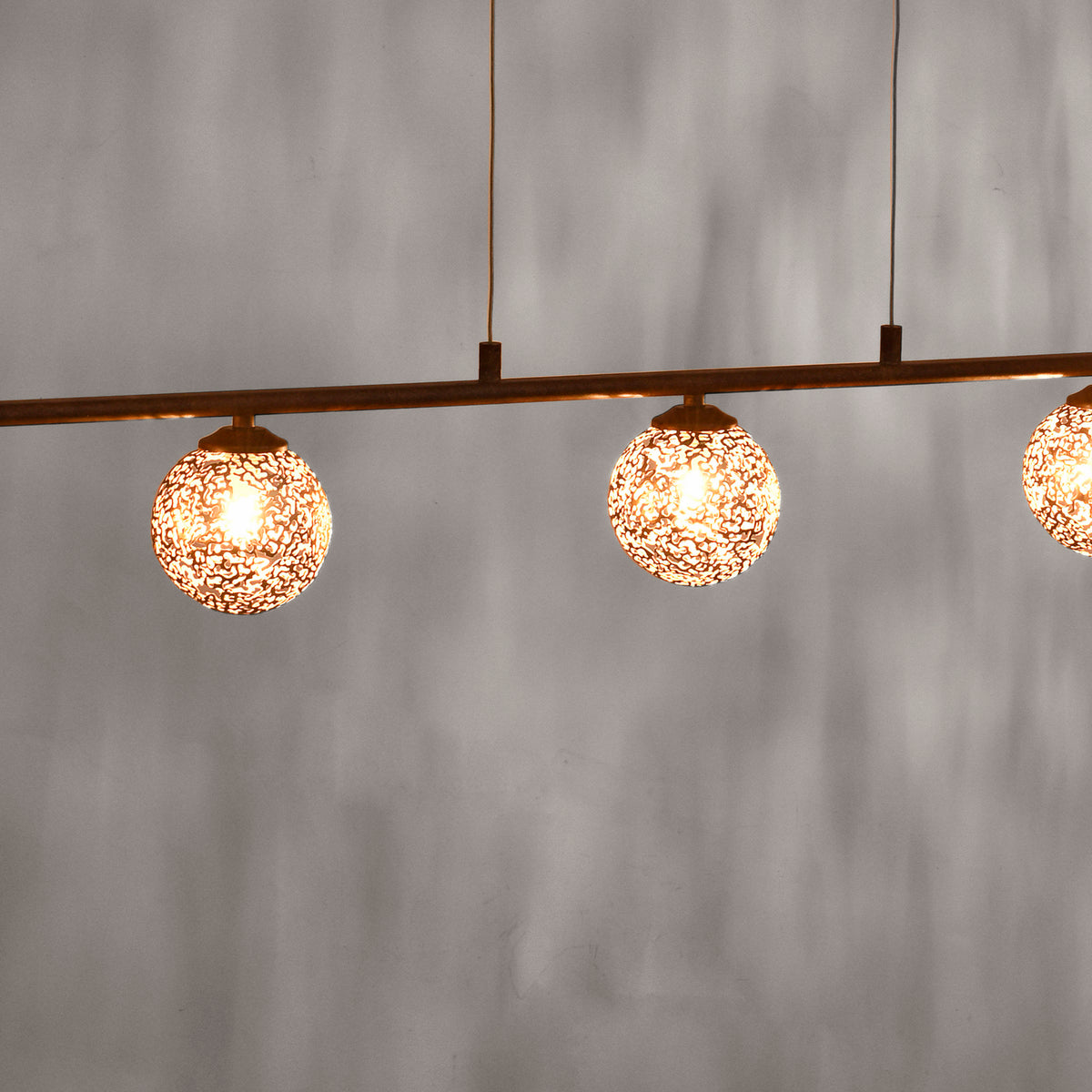 Suspension Greta 5 lumières marron et dorée