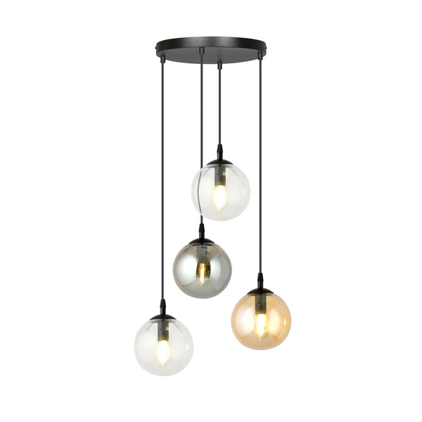 Suspension Cosmo 4 lumières noire