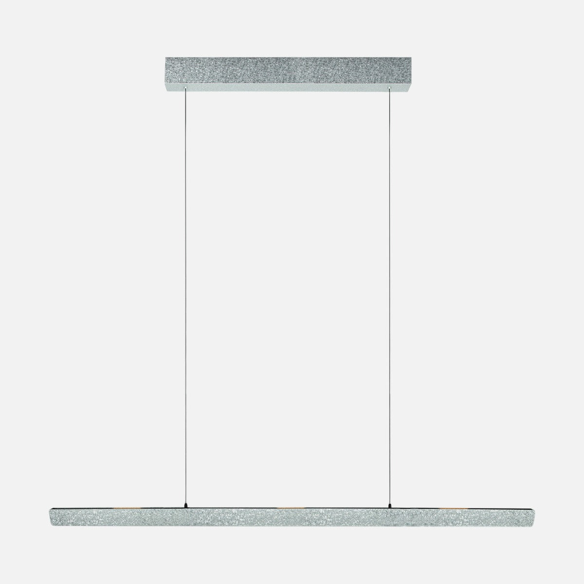 Lampe barre LED Fluxy en acier champagne, 160 cm, suspension linéaire pour salle à manger