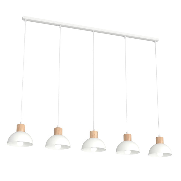 Suspension Seco 5 lumières blanche