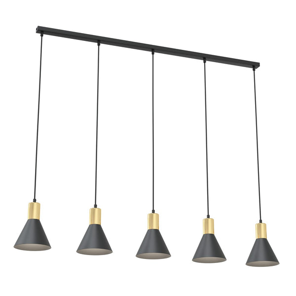 Suspension Rosa noire, 5 lumières
