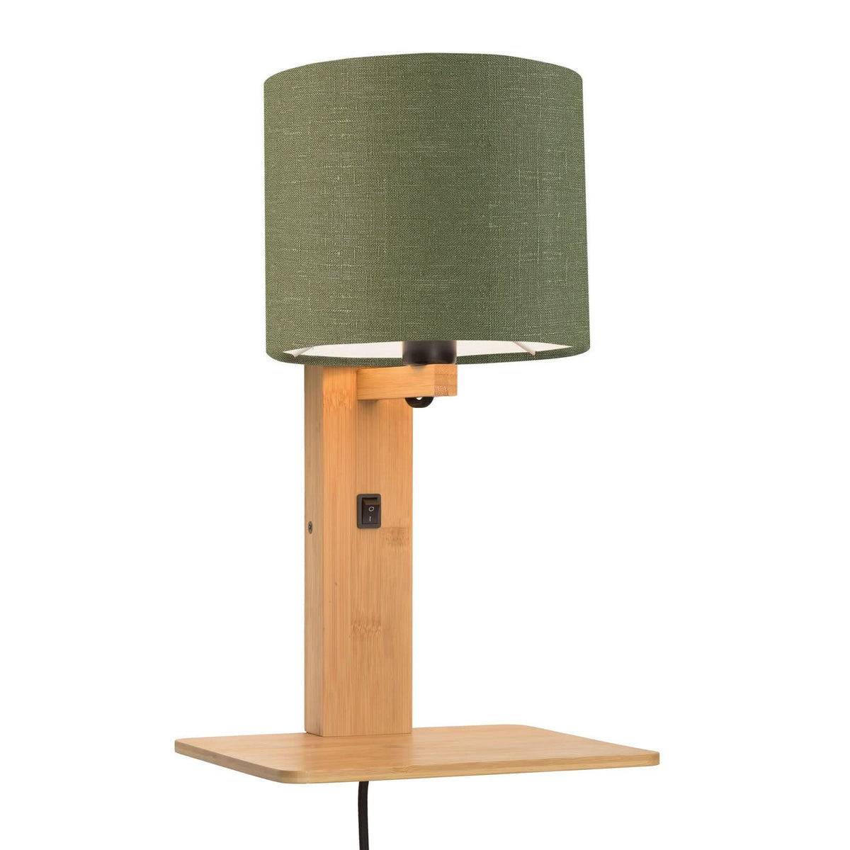 Applique murale Andes en bambou, crème et vert, hauteur 36 cm