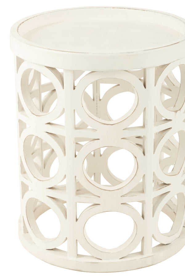 Table D'Appoint Sculptée Blanc