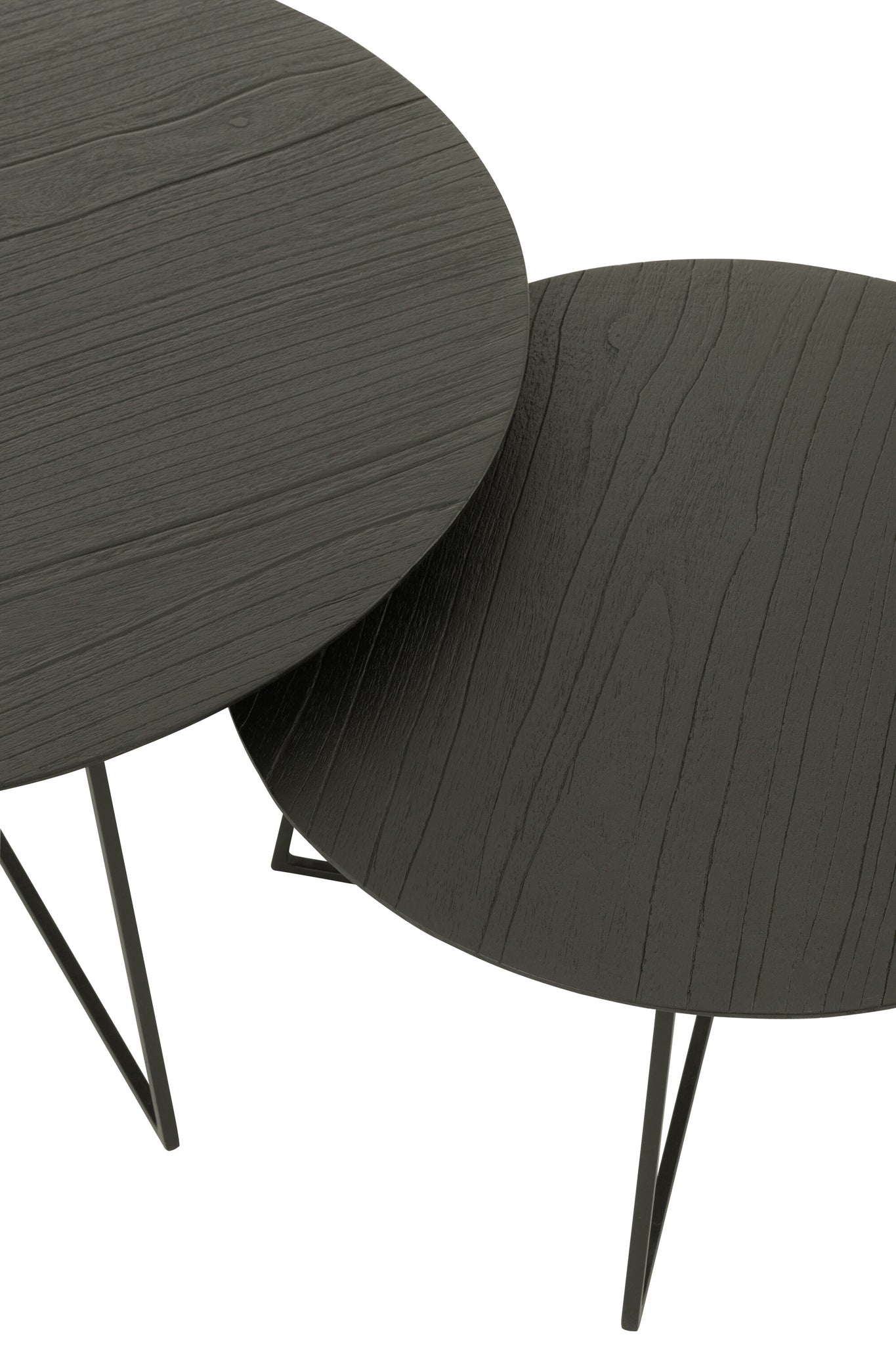 Tables D'Appoint Rondes Teck Métal