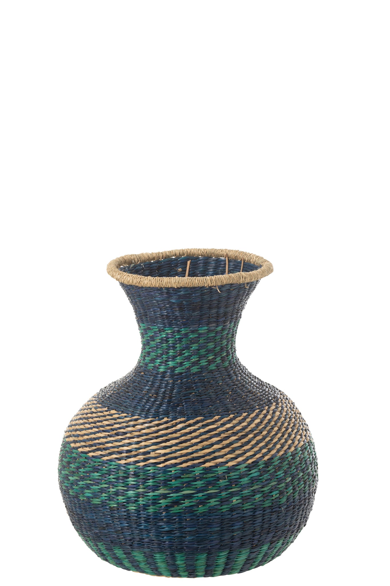 Vase Rayé Seagrass Bleu Foncé