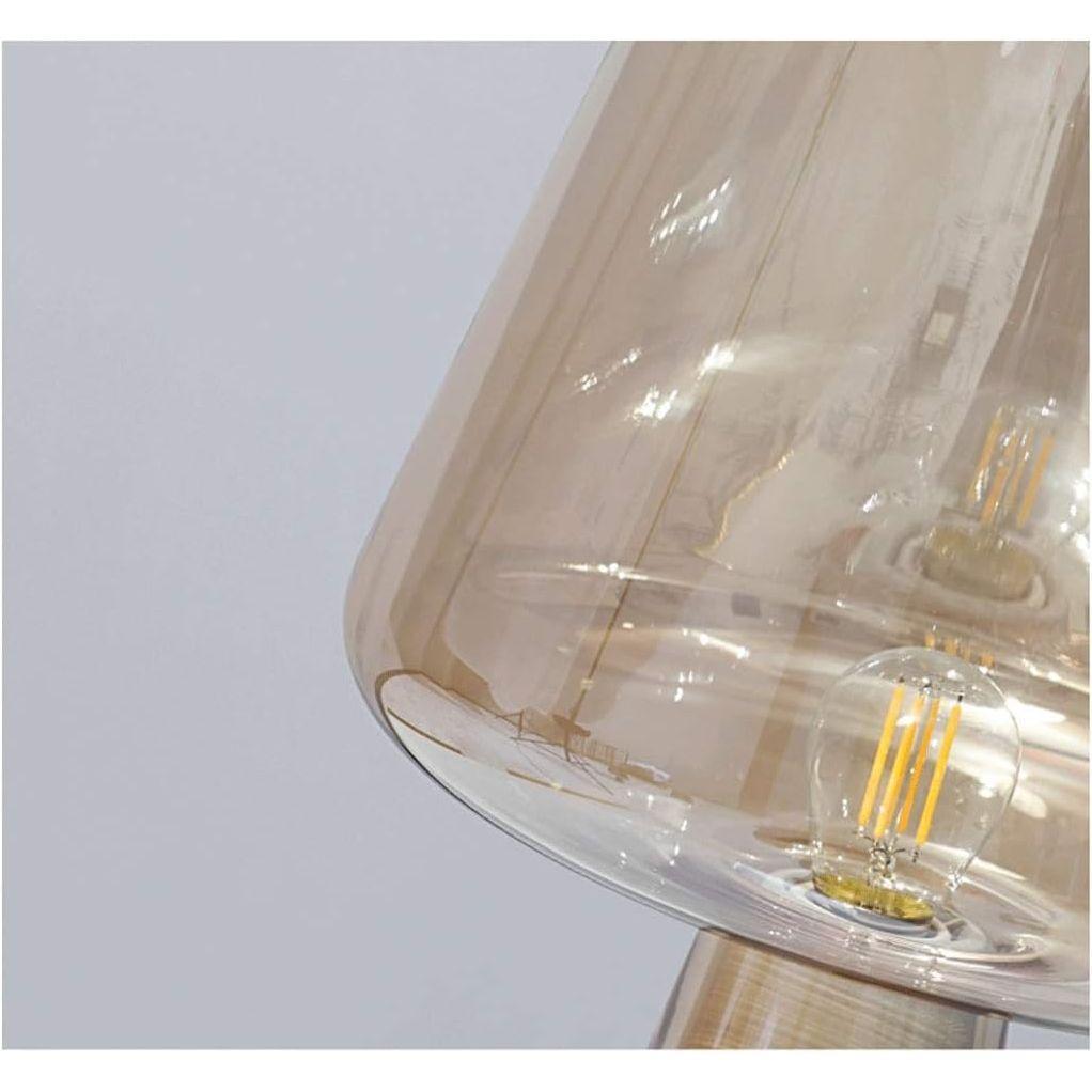Lampe Art Deco Verre et Béton | Silhouette Urbaine | Designix - Lampe de chevet - https://designix.fr/
