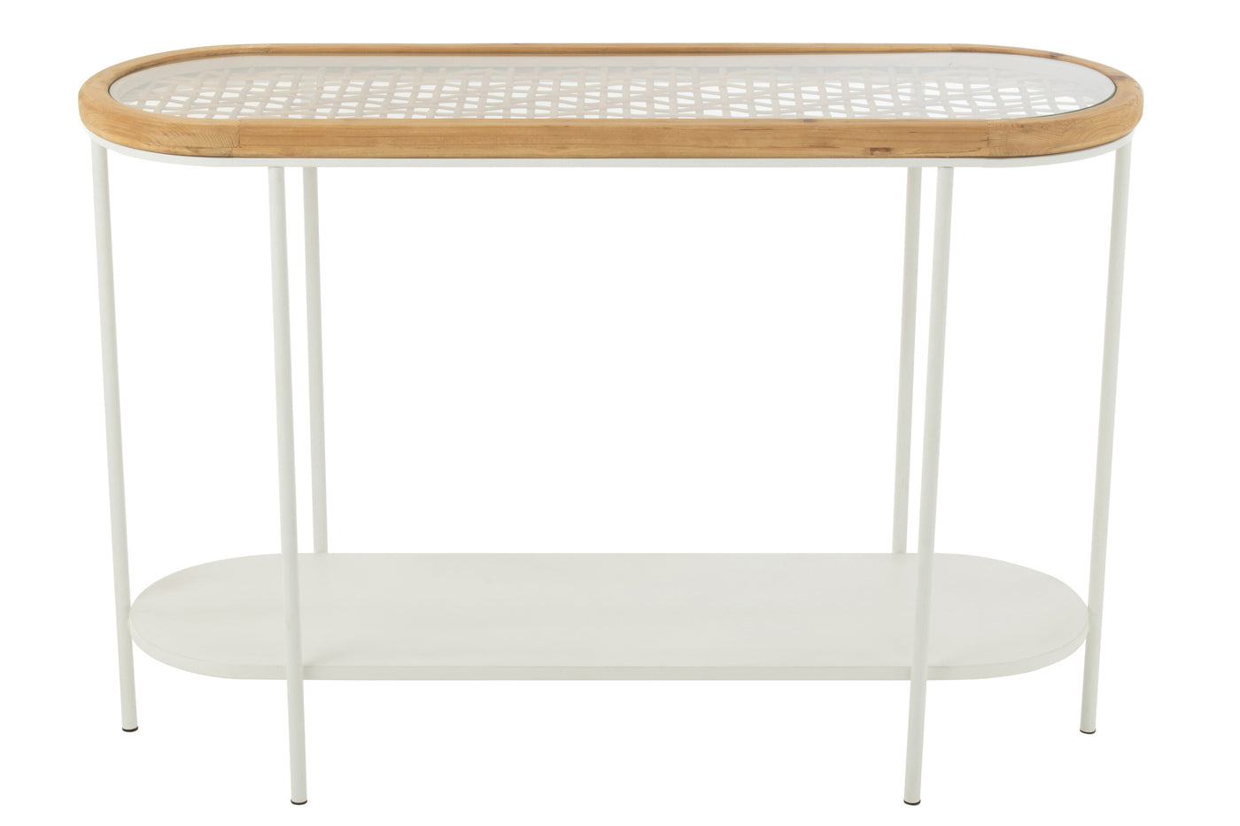 Console Bois Sapin Fer Blanc