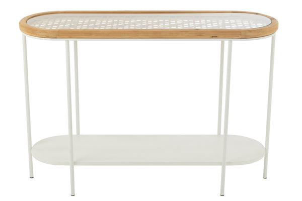 Console Bois Sapin Fer Blanc