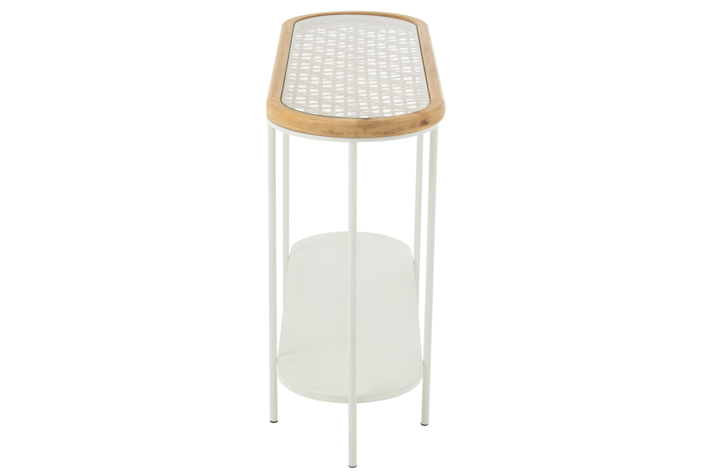 Console Bois Sapin Fer Blanc