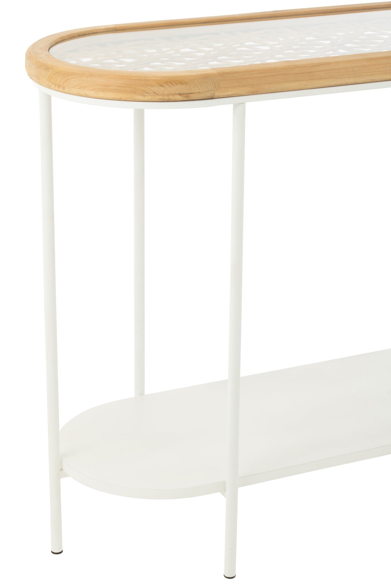 Console Bois Sapin Fer Blanc