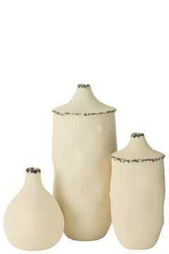 Vase Grand Grès Blanc Noir