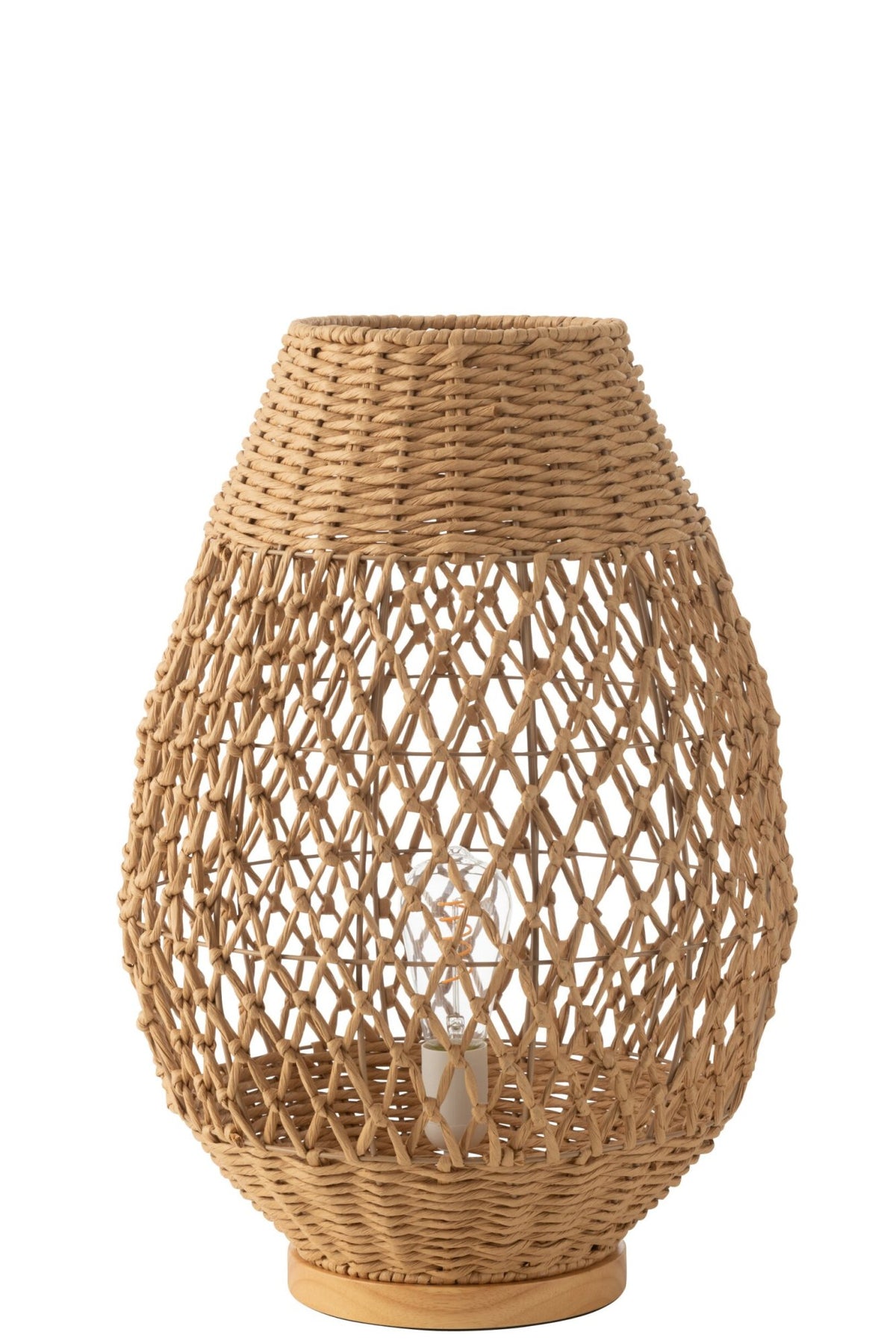 Lampe à poser en métal torsadé naturel foncé, grand modèle