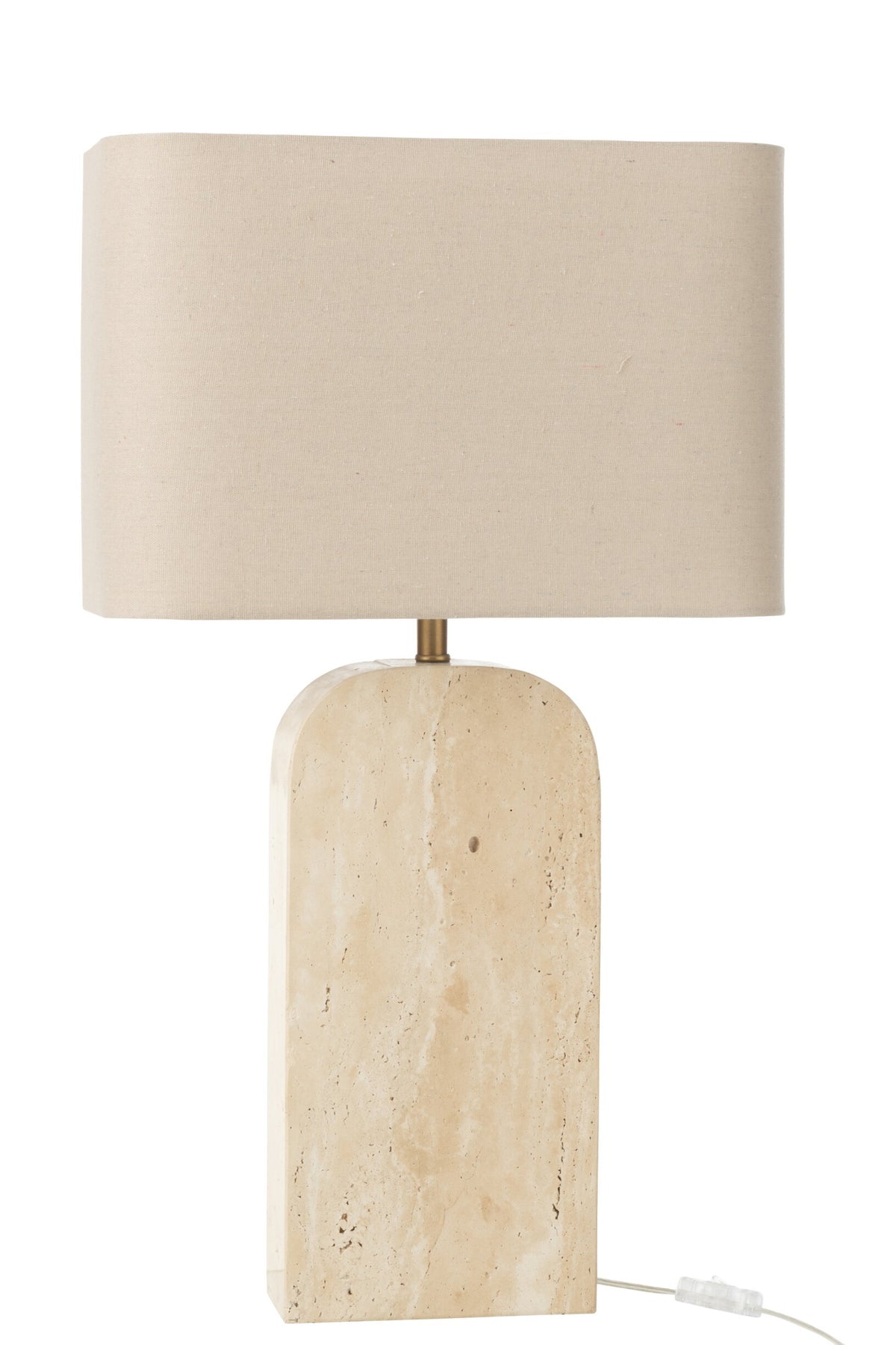 Lampe à poser en travertin beige