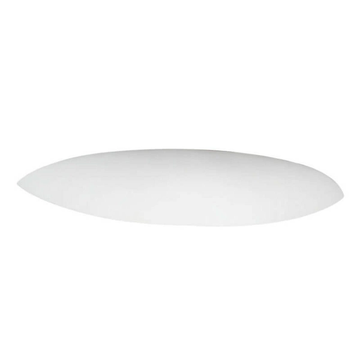 Vue de face du luminaire ovale blanc détouré sur fond blanc, sans allumage