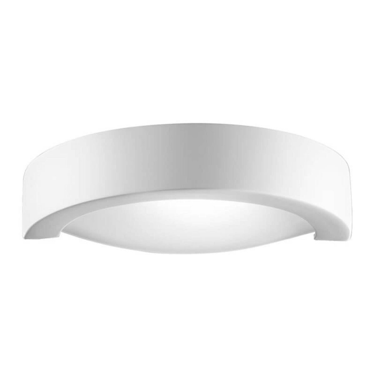Applique murale Casablanca en verre, blanc satiné, hauteur 7 cm