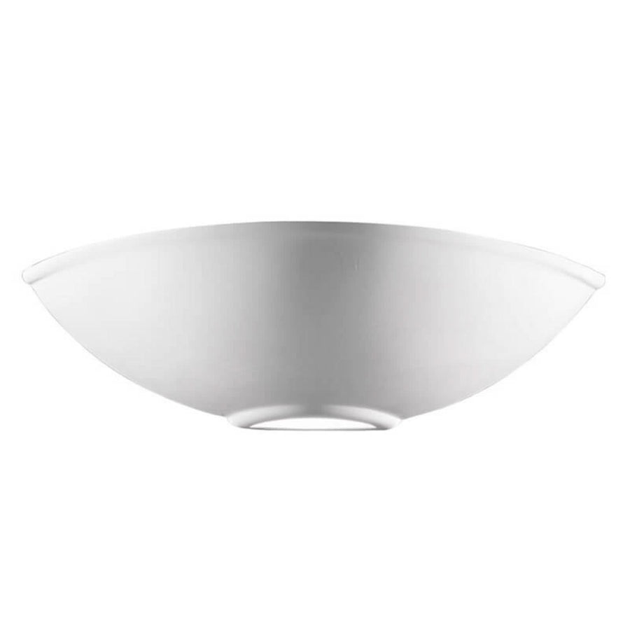 Vue de face sur fond blanc, bol céramique blanc et ouverture basse