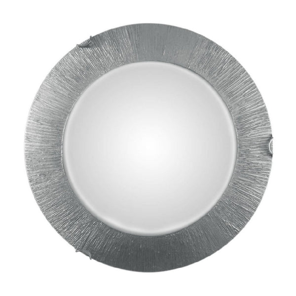 Applique murale Moon Sun en verre, argent et blanc, 2 lumières, Ø 40 cm