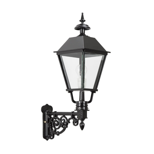 Applique d'extérieur Zandvoort en verre, noir, hauteur 70 cm, IP44