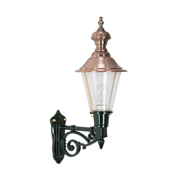 Applique d'extérieur Edam M en aluminium, vert et cuivré, hauteur 56 cm, IP44