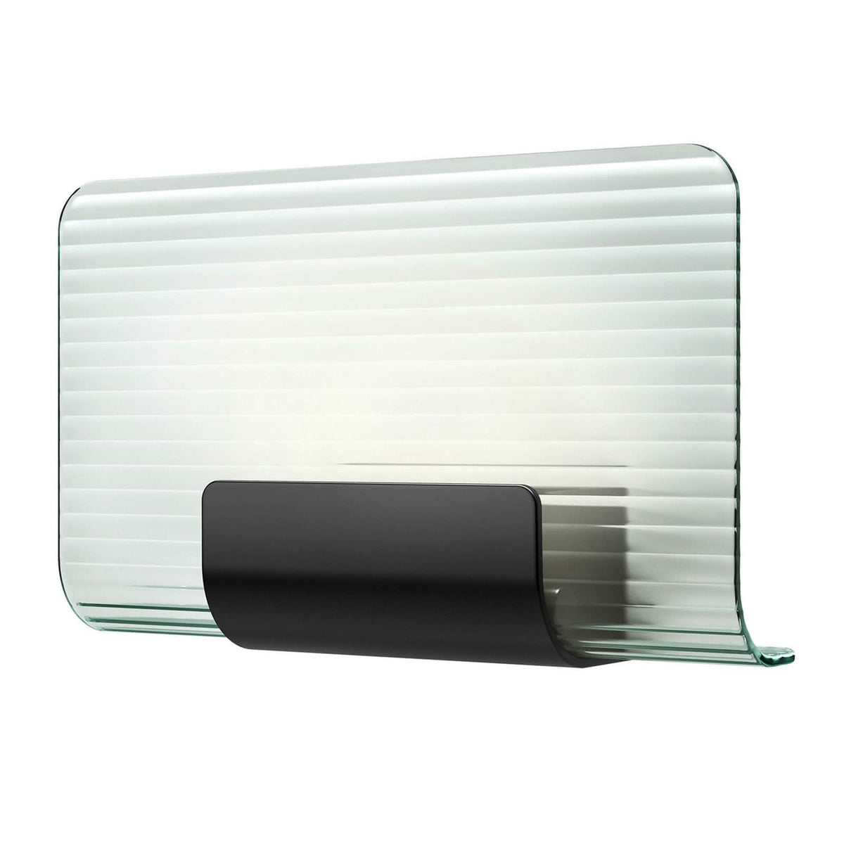Applique murale LED Nami en verre, transparent et noir, hauteur 18 cm