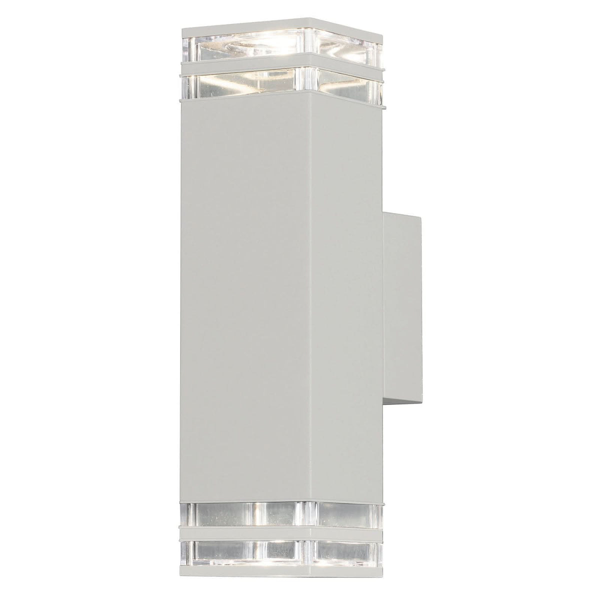 Applique d'extérieur Pollux en aluminium, blanc, 2 lumières, hauteur 27,5 cm, IP44