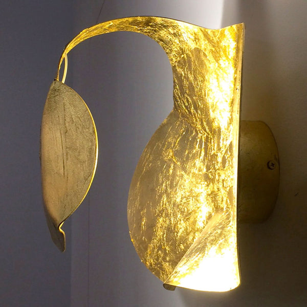 Applique murale LED Gi.Gi en acier, feuille d'or
