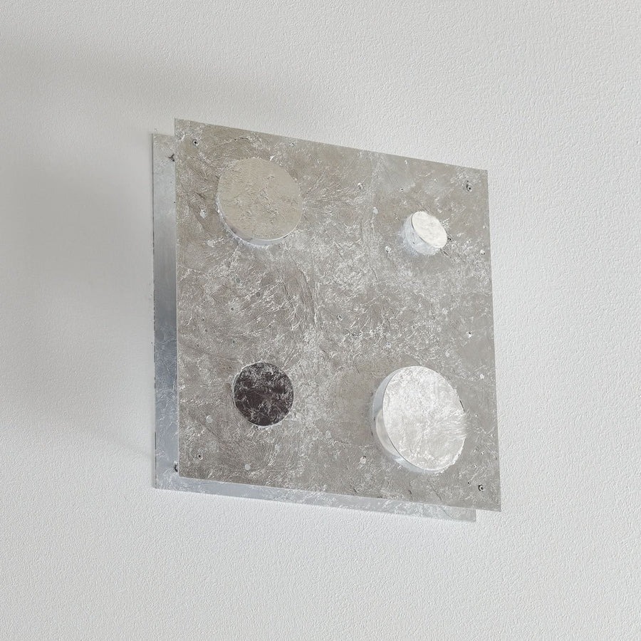 Applique murale LED Buchi 32x32 en acier, argenté, hauteur 32 cm