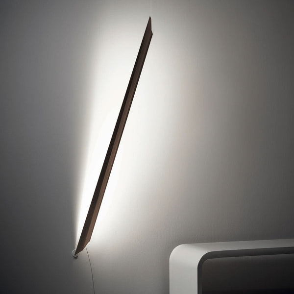 Applique murale LED Schegge en aluminium, marron, hauteur 160 cm