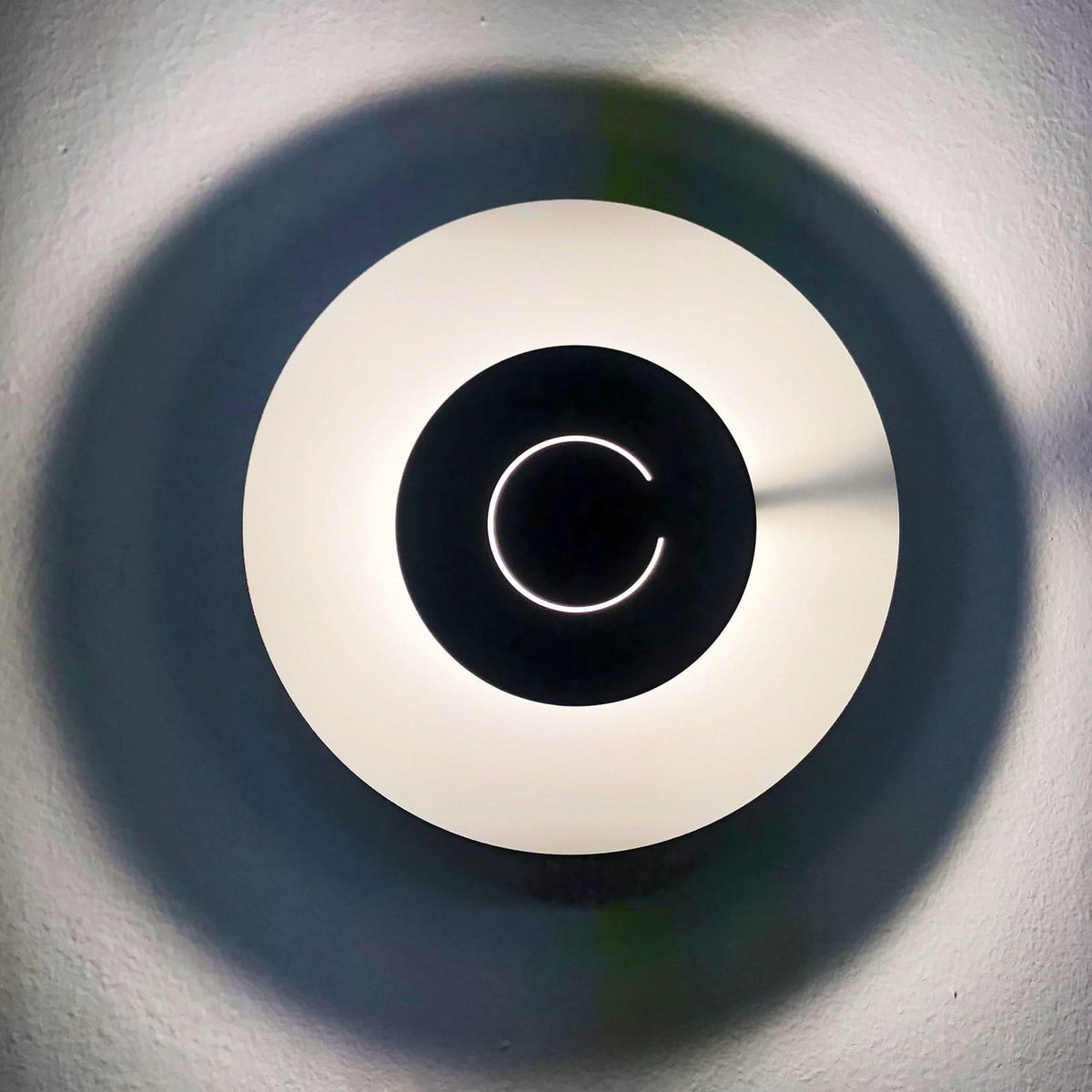 Applique murale LED DoppioZero en acier, blanc et noir, Ø 30 cm
